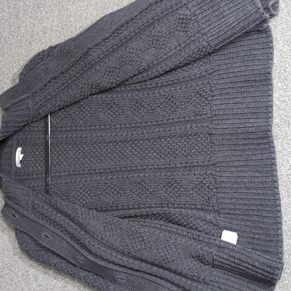 L.L. Bean Signature Cotton Fisherman Short Cardigan Sweater Size Large in Gray - Picture 10 of 11